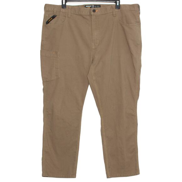 Ariat Pants Rebar M4 Relaxed Straight Made Tough Workwear Rugged Khaki 44x30 - Picture 1 of 8